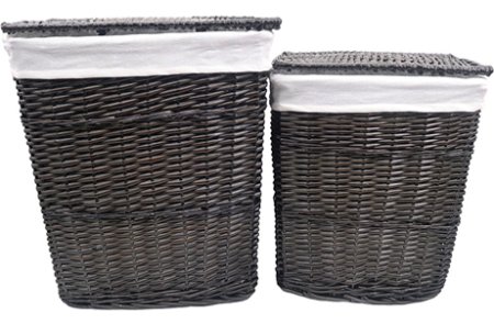 Корзина для белья WasserKRAFT Isar WB-130-M темно-коричневая, средняя 