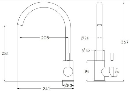 Смеситель для кухонной мойки ESKO K45 (K45 White) 