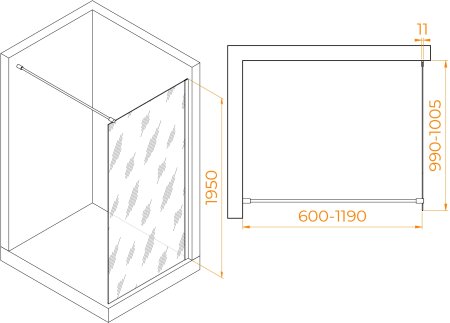 Душевая перегородка RGW WA-002G 1000 