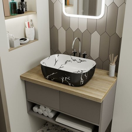 Раковина-чаша Point Вега 46 PN43711WB Черная Белая 