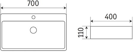 Раковина CeramaLux 70 78575 Белая глянцевая 