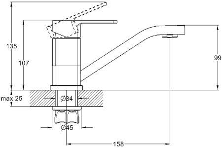 Смеситель для кухни G-Lauf GOR4-B058 Хром 
