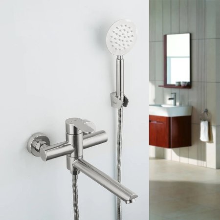 Смеситель для ванны Frap H801 F32801 универсальный Сатин 