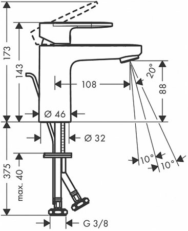 Смеситель для раковины Hansgrohe Vernis Blend 71551000 Хром 