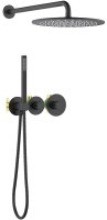 Душевая система Timo Saona SX-2359/03SM с термостатом Черная матовая