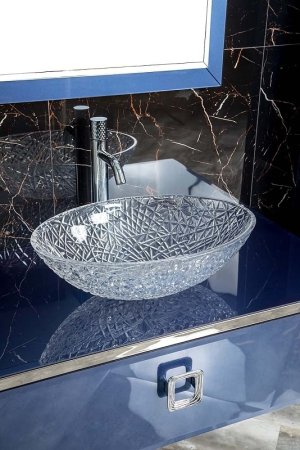 Столешница под раковину Boheme Armadi Art Lucido 101 853-100-BL Насыщенный синий 