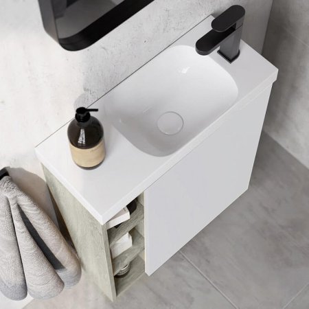 Корпус тумбы под раковину Aqwella Alba 60 R ALB0106RLS подвесной Камень натуральный 