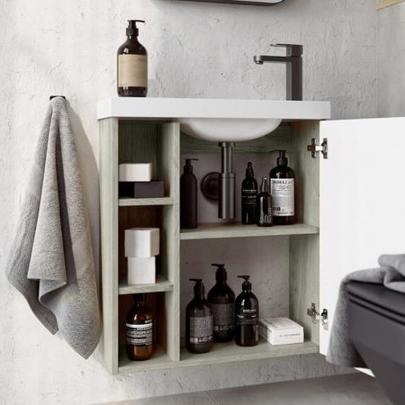 Корпус тумбы под раковину Aqwella Alba 60 R ALB0106RLS подвесной Камень натуральный 