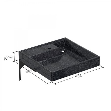 Раковина над стиральной машиной СаНта Юпитер 60х60 черная 