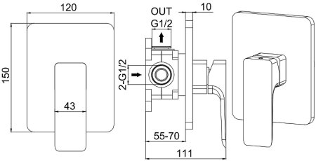 Смеситель для душа Allen Brau Infinity 5.21015-31 Черный матовый 