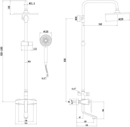 Душевая стойка Savol (S-JD9145AW) 