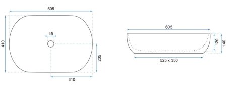 Раковина 60,5х41 см Rea Cleo REA-U6211 