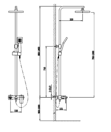 Душевая система Timo Selene SX-1030 хром 