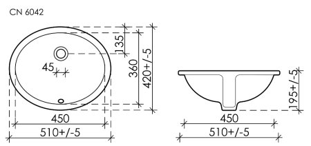 Мебельная раковина Ceramica Nova Element CN6042 встраиваемая белая 