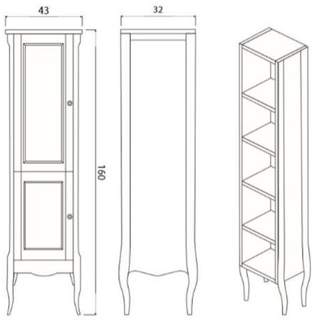 Шкаф пенал Creto Viva 43 13-TPW White 