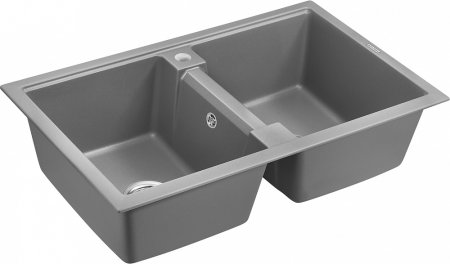Мойка кухонная Paulmark PM238150-GRM серый металлик 