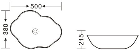 Раковина-чаша Bronze de Luxe 50 1395 Черная с золотым ободом 