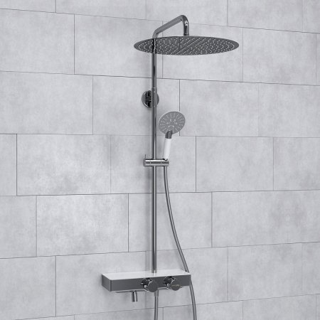 Душевая система WasserKRAFT A113.117.058.CH Thermo с термостатом Хром Белая 