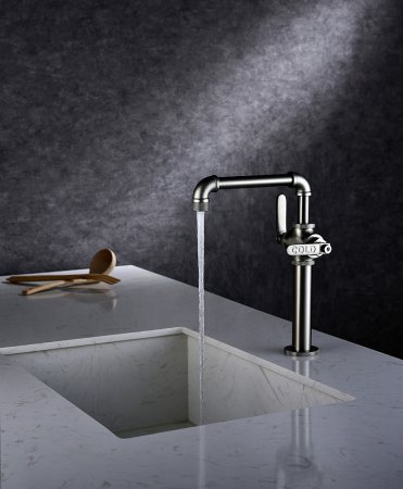 Смеситель Paulmark Loft Lo226006-NI для кухонной мойки, никель 