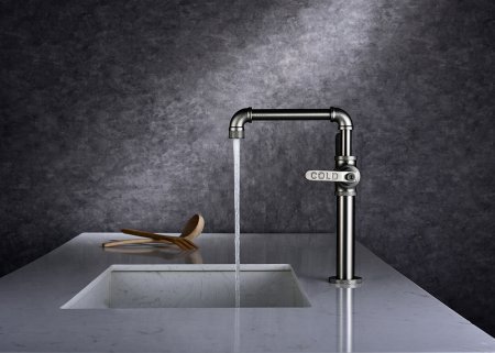 Смеситель Paulmark Loft Lo226006-NI для кухонной мойки, никель 