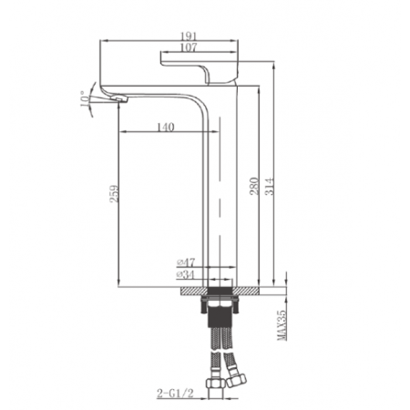 Смеситель для раковины-чаши Landberg LB 3901H Хром 