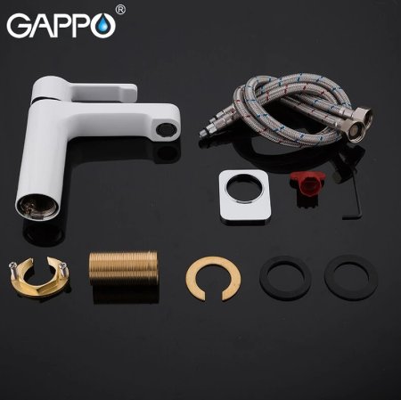 Смеситель для раковины Gappo G02-8 G1002-8 Белый Хром 