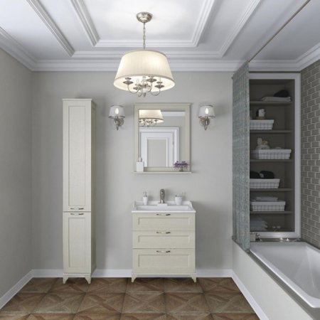 Шкаф пенал Aquaton Леон 31 Н 1A187903LBPS0 Дуб белый 