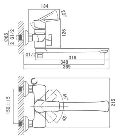 Смеситель D&K Reisling Rhein DA1273301 универсальный 
