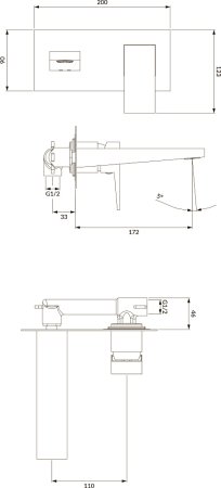 Смеситель Omnires Fresh FR7115CR С ВНУТРЕННЕЙ ЧАСТЬЮ, для раковины, хром 