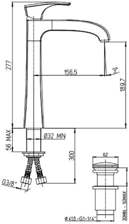 Смеситель для раковины Paini Lady 89YO211LLLSSR Черный матовый Хром 