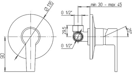 Смеситель для душа Paini Le Mans 90CR6902SKM Хром 