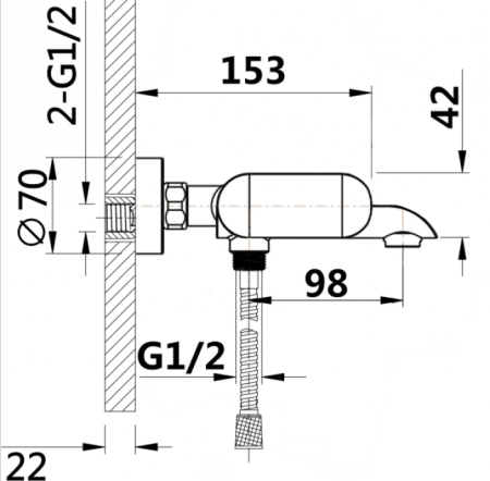 Cмеситель для ванны GANZER MARIA GZ22031F WHITE\CHROME 
