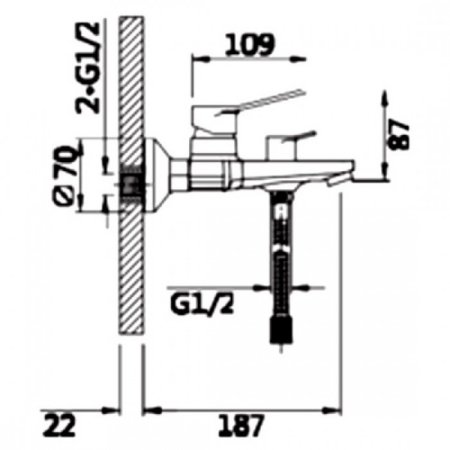Cмеситель для ванны ViEiR V053531 Хром 