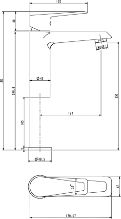 Смеситель для настольной раковины Omnires Astoria AS5612CR хром 