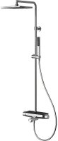 Душевая система Teska Mira DK3602C с термостатом Хром Черное стекло
