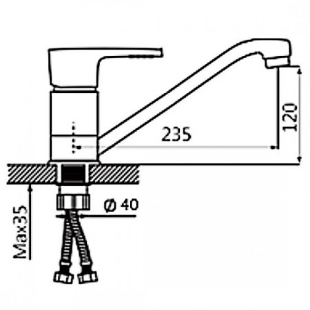 Cмеситель для кухни ViEiR V194022 Хром 