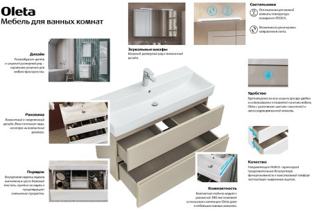 Тумба под раковину Roca Oleta 80 A857640515 подвесная Капучино 