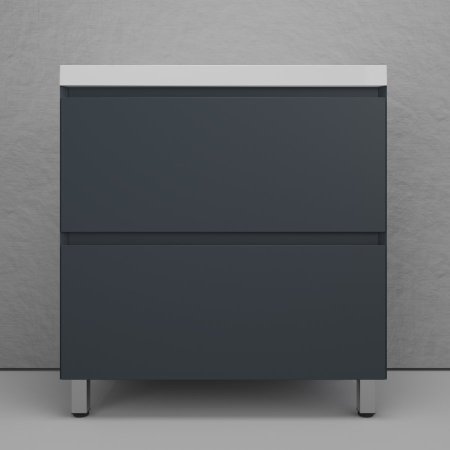 Тумба напольная Style Line "Манхэттен 80" ЭМАЛЬ под ASTI 80 2 ящика PLUS графит 