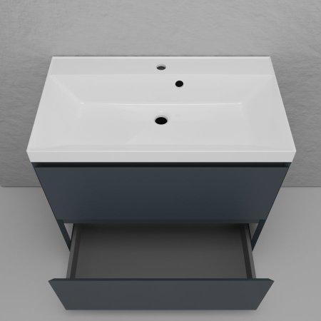 Тумба напольная Style Line "Манхэттен 80" ЭМАЛЬ под ASTI 80 2 ящика PLUS графит 