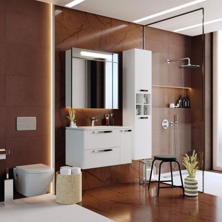 Шкаф пенал Roca Lago 35 857297806 подвесной Белый глянец 