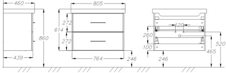 Тумба под раковину Opadiris Арабеско 80 00-00005553 подвесная Белая глянцевая 
