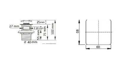 Донный клапан для раковины CeramaLux RD005 с переливом, хром 