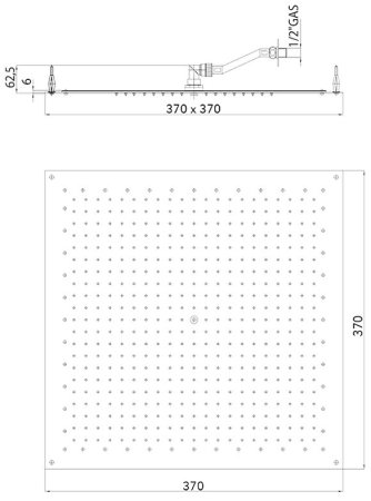 Верхний душ Bossini Paris Cube I01603.030 Хром 