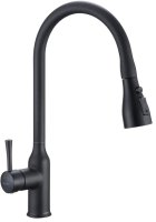 Смеситель для кухни с выдвижным изливом Shevanik S163H, черный