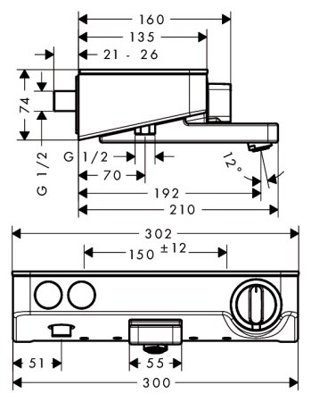 Термостат Hansgrohe Ecostat Select 13151000 для ванны с душем 