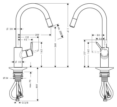 Смеситель для кухонной мойки Hansgrohe Talis S2 Variarc 14872000 