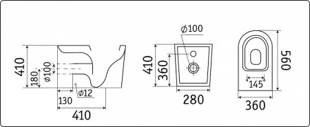 Унитаз приставной CeramaLux 3178 