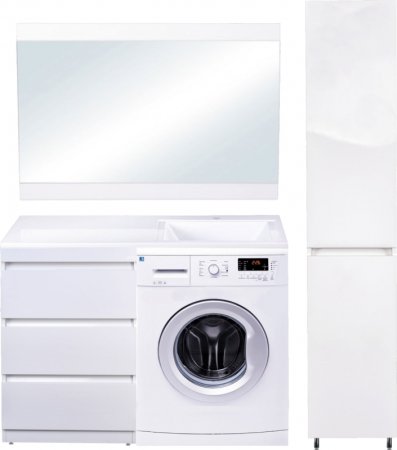 Тумба под раковину Style Line Даллас 120 Люкс Plus СС-00002272 3 ящика Белая 