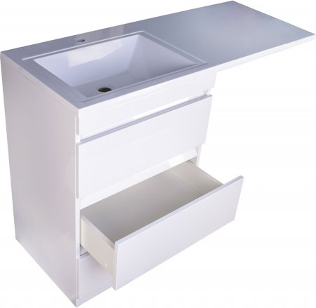 Тумба под раковину Style Line Даллас 120 Люкс Plus СС-00002272 3 ящика Белая 