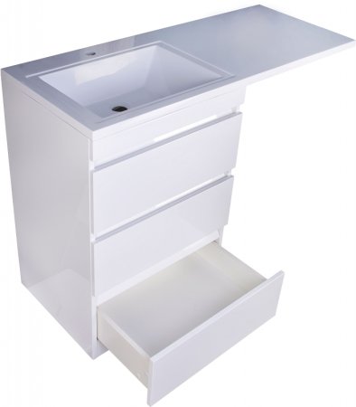 Тумба под раковину Style Line Даллас 120 Люкс Plus СС-00002272 3 ящика Белая 